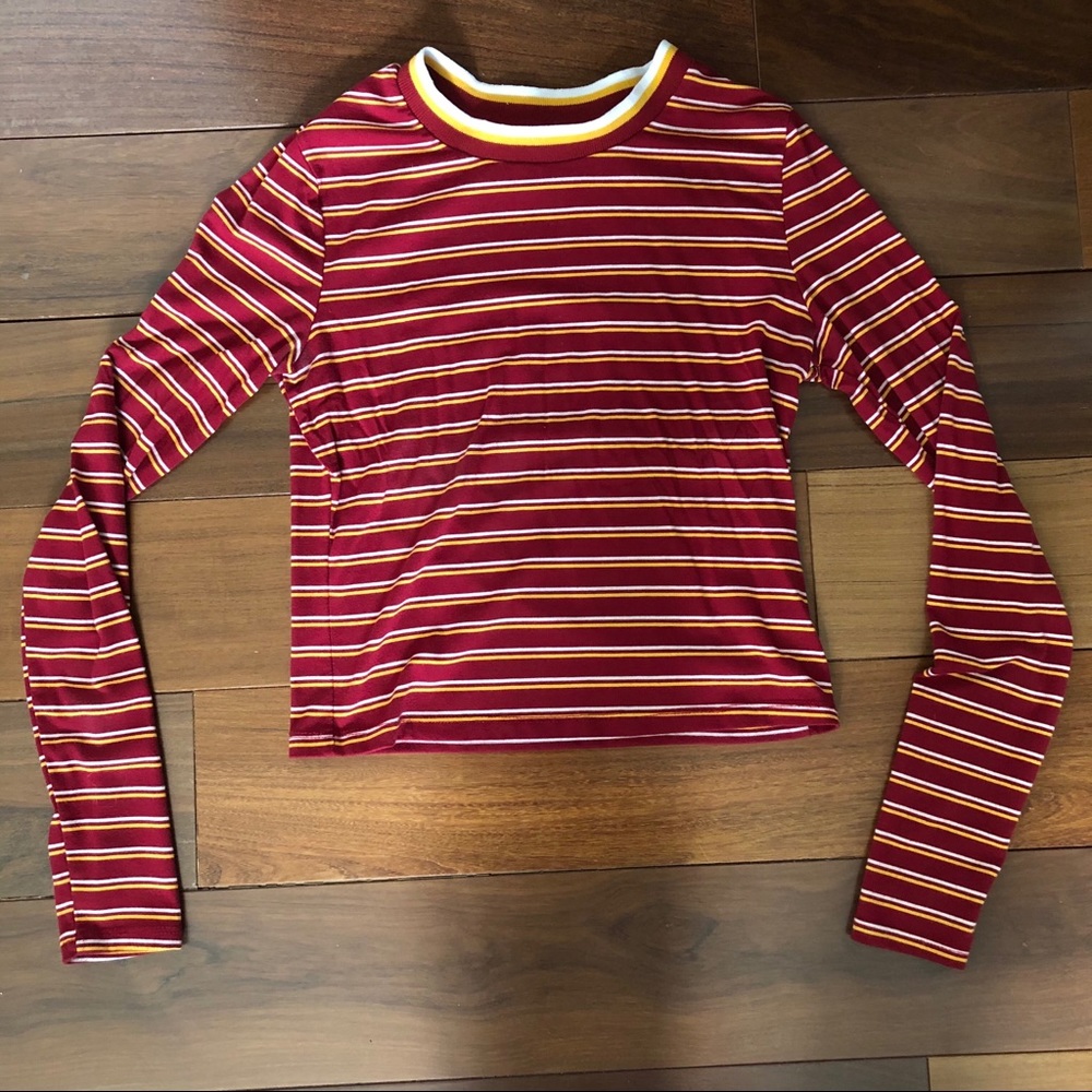 PacSun Striped Long Sleeve Crop